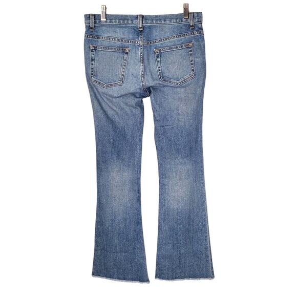 Nili Lotan Vianca Flare Leg Raw Hem Jeans Venice Wash Blue Denim USA Size 26 - Picture 3 of 11